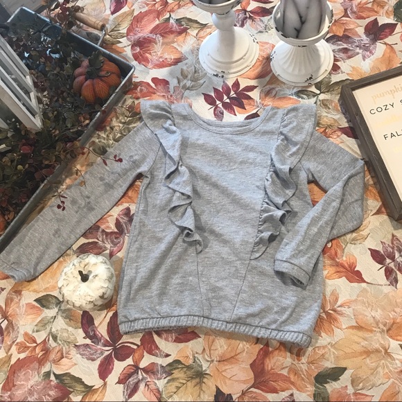 Cat & Jack long sleeved ruffle sweater shirt - Picture 2 of 7